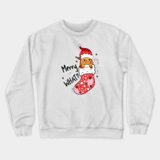 Merry What? Angry Christmas Cat Crewneck Sweatshirt